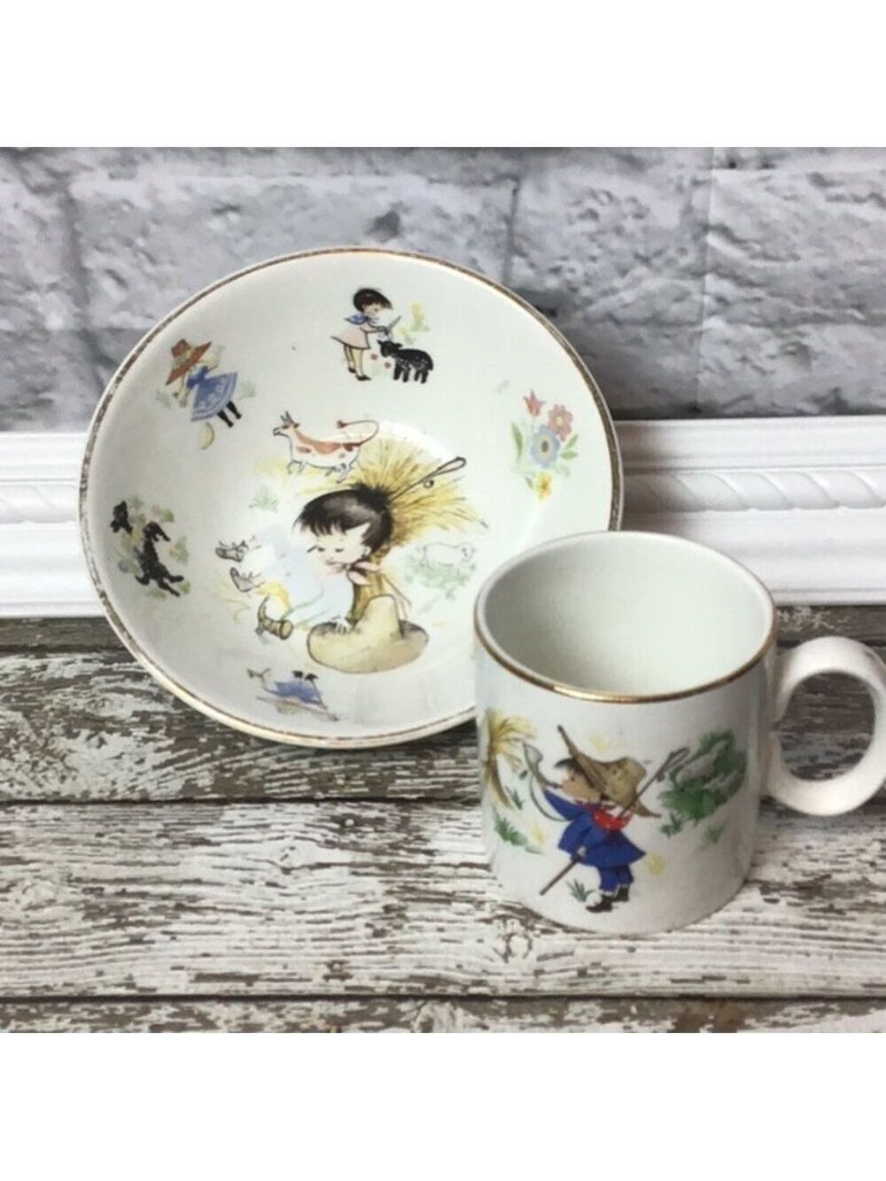 ARKLOW Child's Nursery Rhyme CUP & BOWL SET